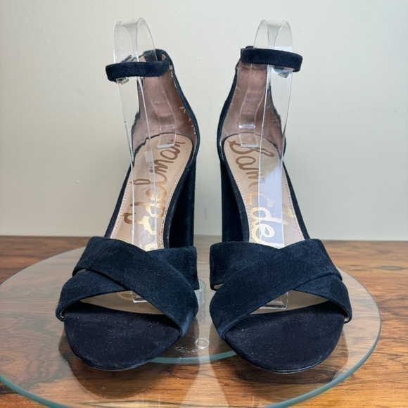 NEW Sam Edelman Yancy black Suede Heel Sandals - Picture 6 of 14